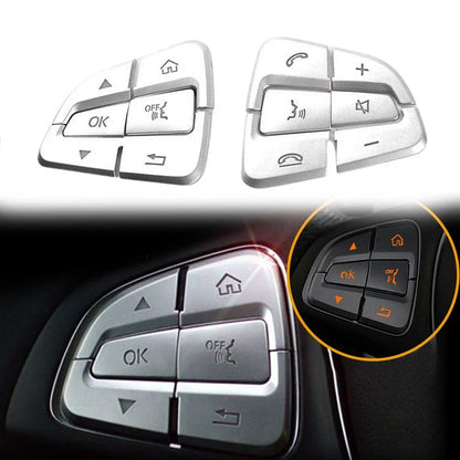 Chrome Steering Wheel Button Cover Trim for Mercedes-Benz C-Class (2015–2021)