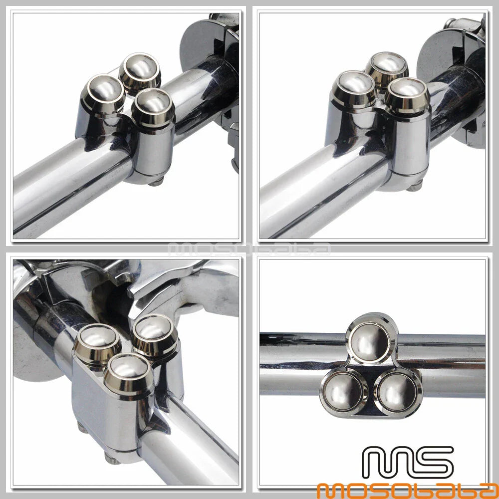 Chrome 1'' 25mm Handlebar Horn Turn Signal Control Switch for Harley