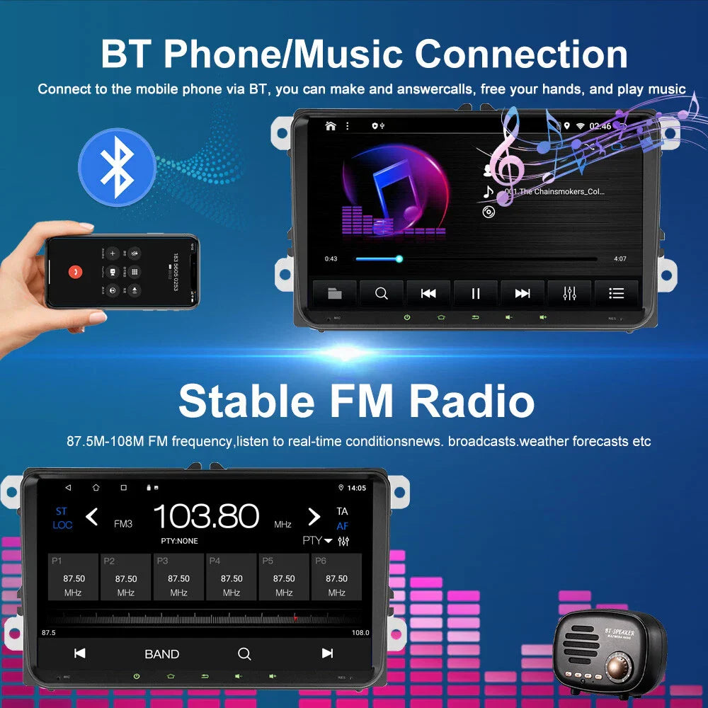 9'' Apple CarPlay Android Auto Head Unit for Volkswagen Polo (2010-2014)