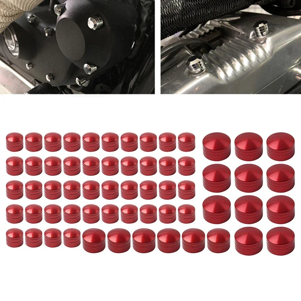 Red 61X Engine Bolt Topper Cap for Harley Touring Road King Street Glide (1999-2006)