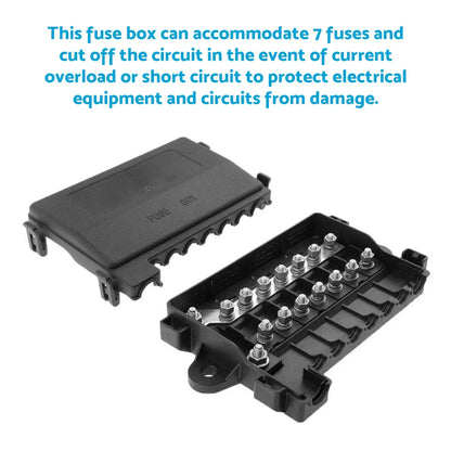 7 Way Multi Fuse Block Box Holder for Car Auto Battery (12-32V)