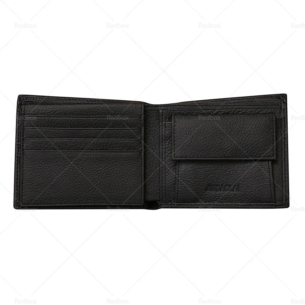 Leather Wallet for Black/Brown Mens Cowhide Coin Purse with Card Slots