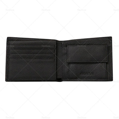Leather Wallet for Black/Brown Mens Cowhide Coin Purse with Card Slots