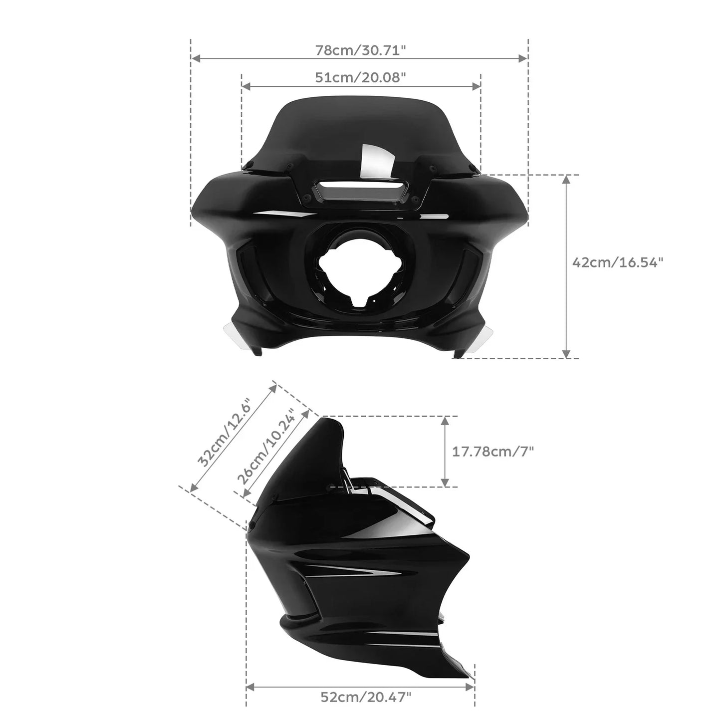 Black Front Headlight Fairing Mount Bracket for Harley Low Rider (2022-2025)