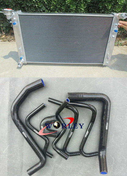 Aluminum Radiator & Black Hose for Holden Commodore VT VX 3.8L V6 (97-02)