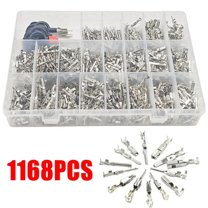 Portable 1168PCS Electrical Connectors with Essential Pin Puller Tool