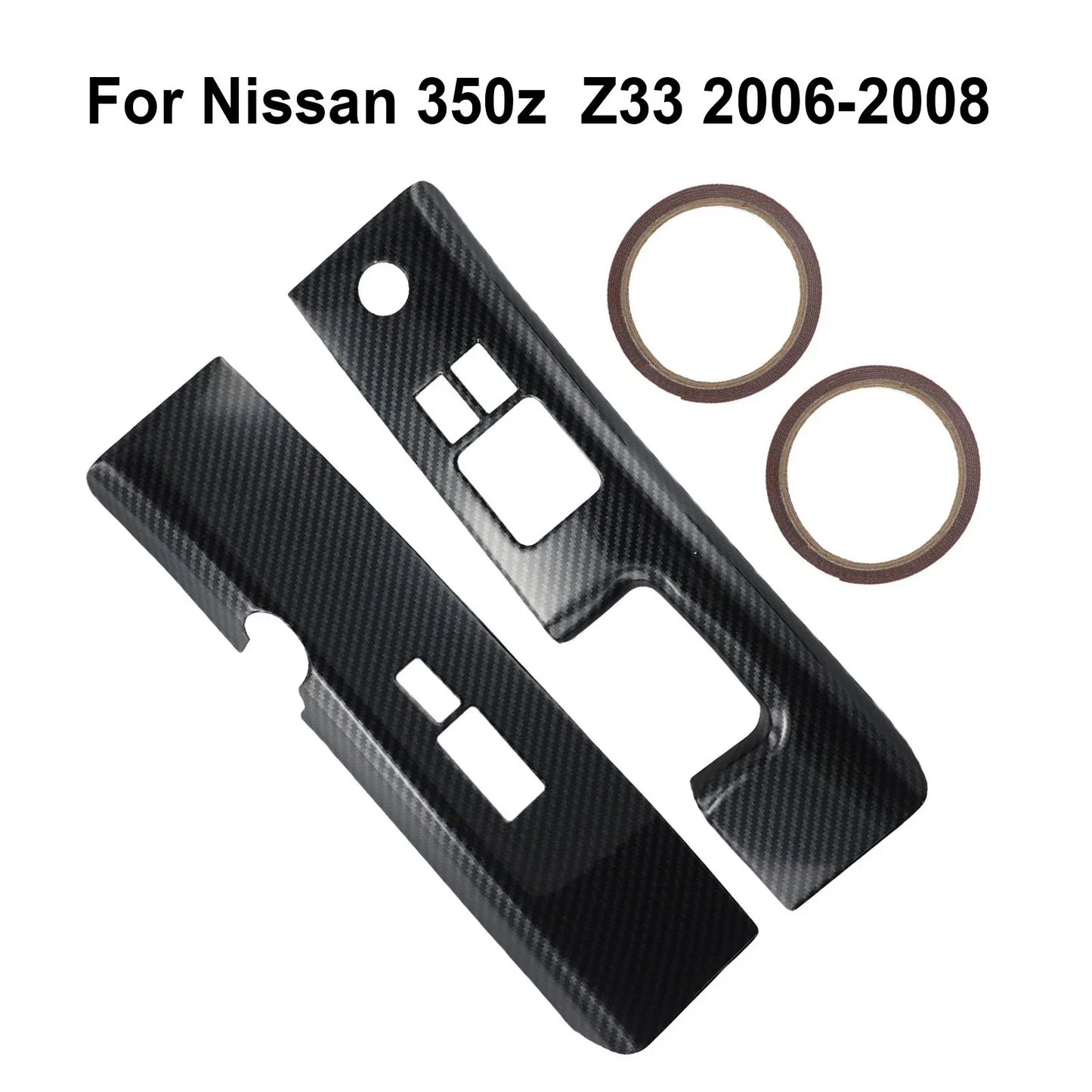 Carbon Fiber Car Interior Glass Switch Covers ABS for Nissan 350Z (2006–2008)