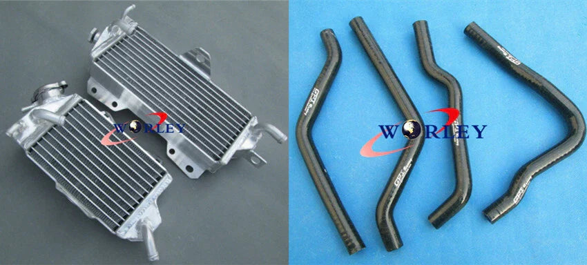 Aluminum Radiator + Green Hose for Kawasaki KX125 KX 125 (1990-1991)
