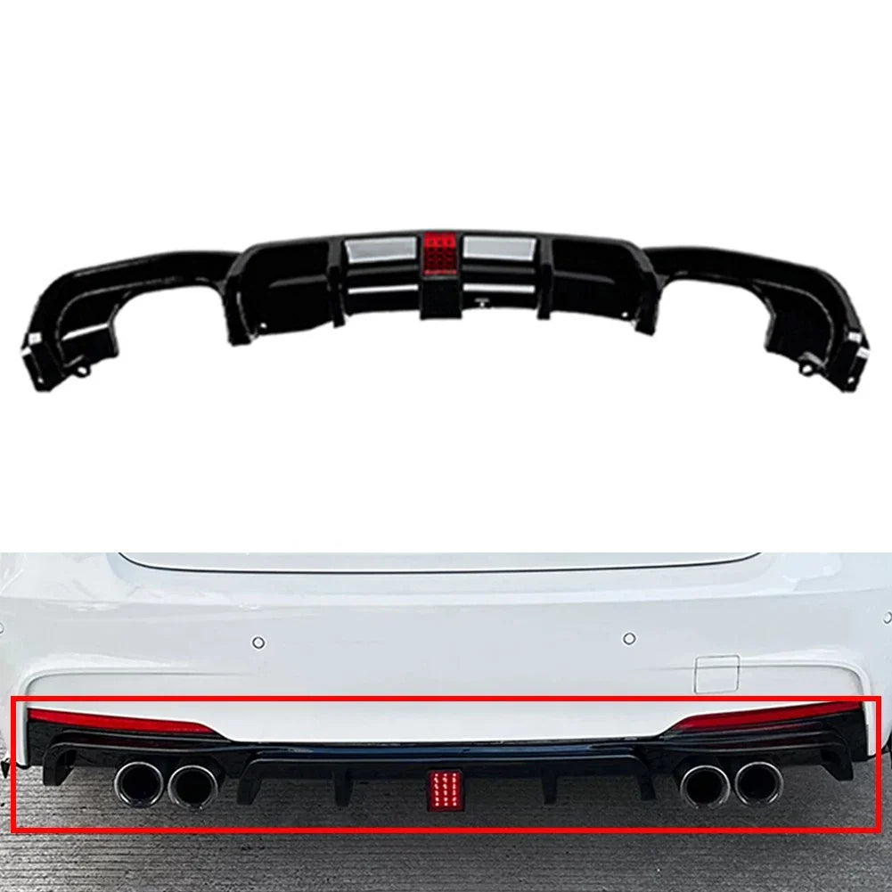 Rear Bumper Spoiler Lip with Light for BMW 3-Series F30 F31 F35 M-Sport (12-19)