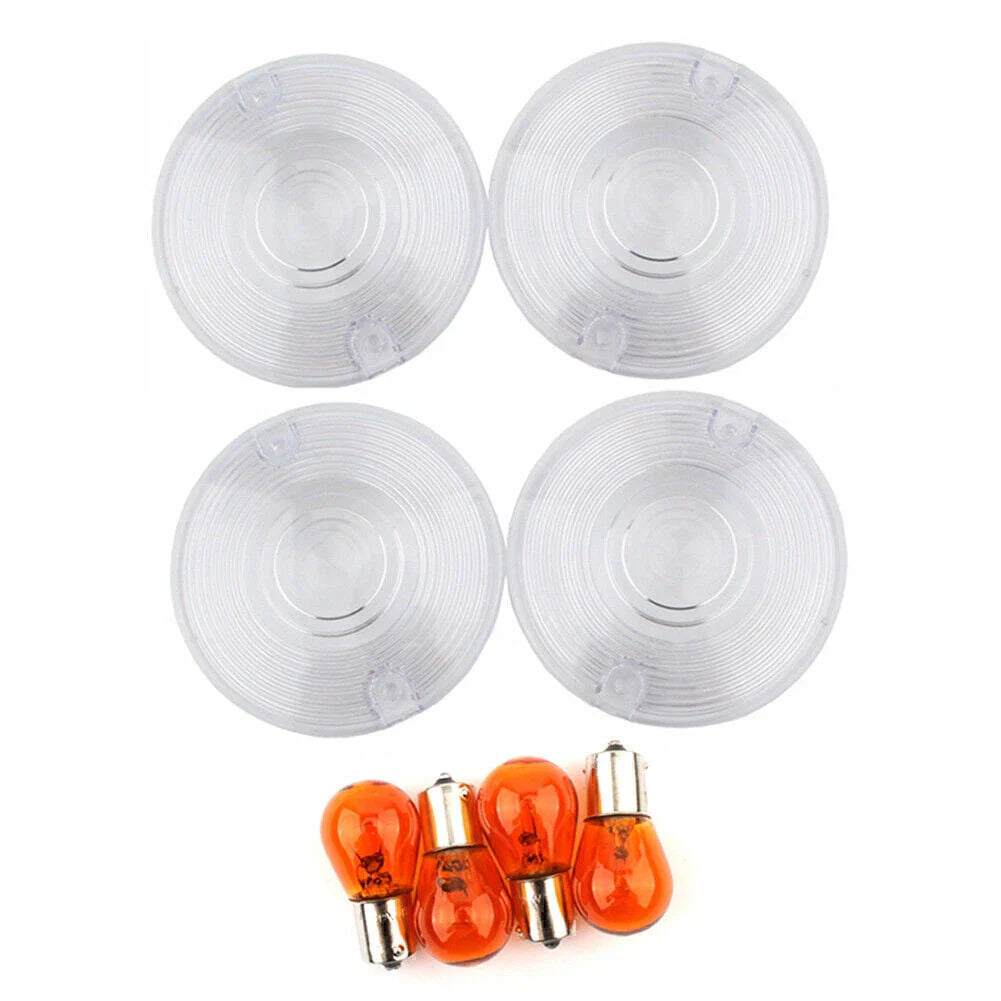 Clear Front Rear Turn Signal Lens Covers for Harley Glide (2014-2023)