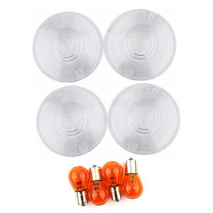 Clear Front Rear Turn Signal Lens Covers for Harley Glide (2014-2023)