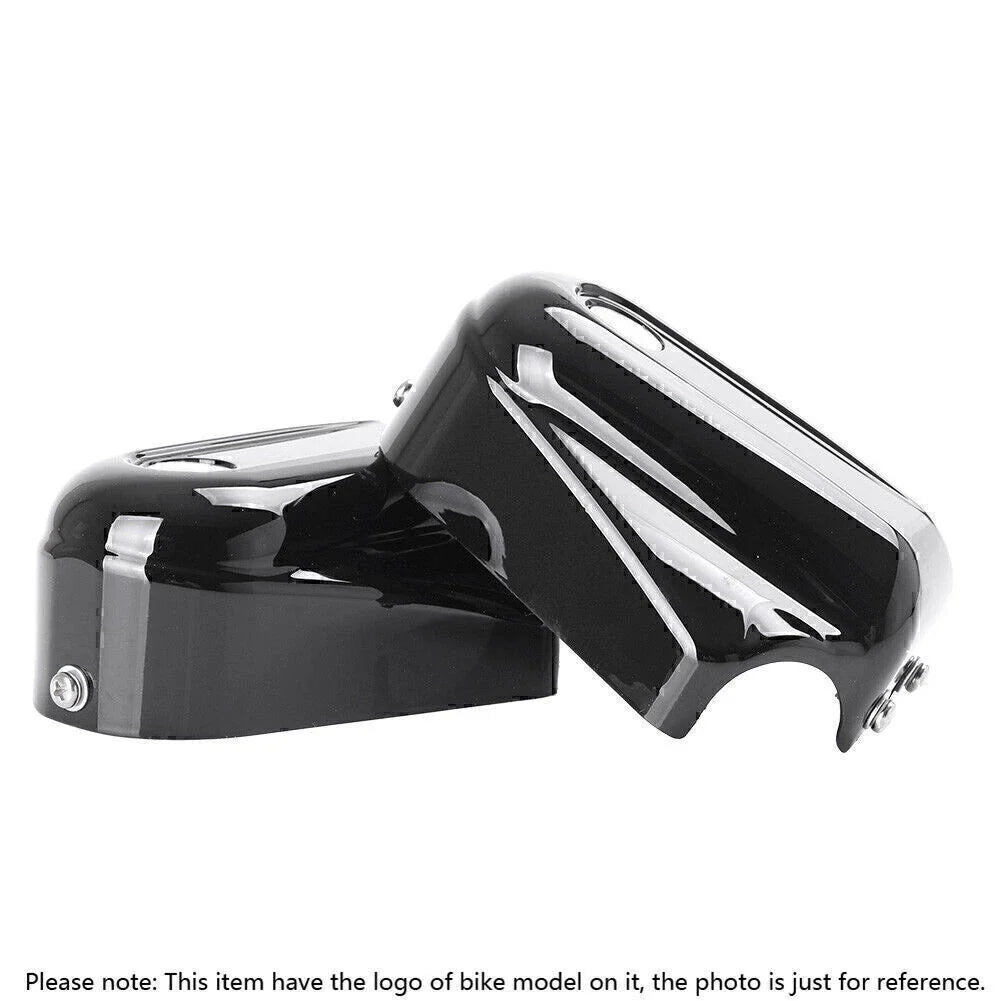 Rear Axle Cover Caps for Harley Softail (2008-2017) Black/Chrome