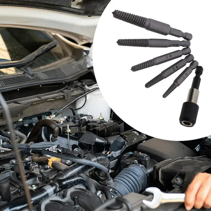 6 Pcs Bolt and Screw Extractor Set for Damaged Fasteners