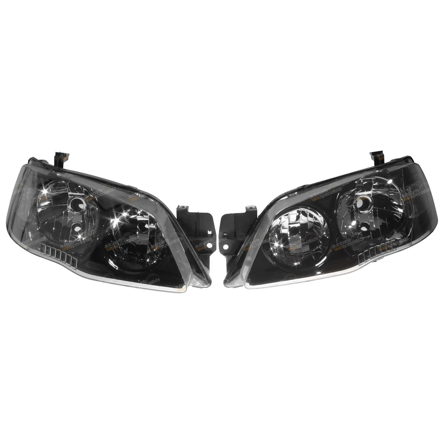 LH+RH Black Headlights for Ford Falcon BF Series 2 Futura XT (2005-2008)