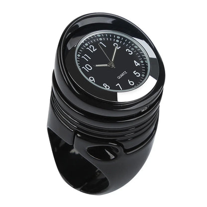 1 x Chrome/Black 1.25" Handlebar Mount Clamp Clock for Harley