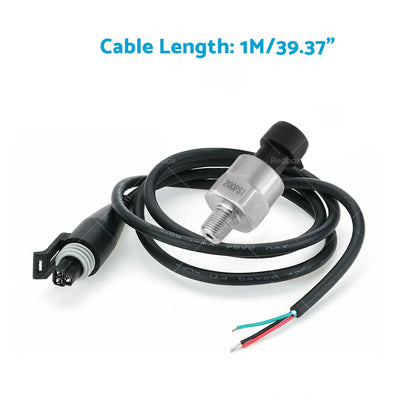200PSI 5V Pressure Transducer Sensor for Air Oil Fuel - Stainless Steel