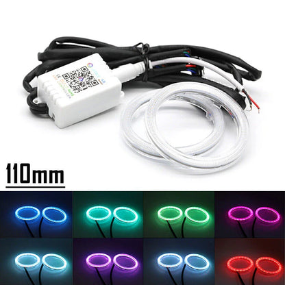 RGB COB Car Headlight Angel Eyes LED Halo Rings Lamp 110MM
