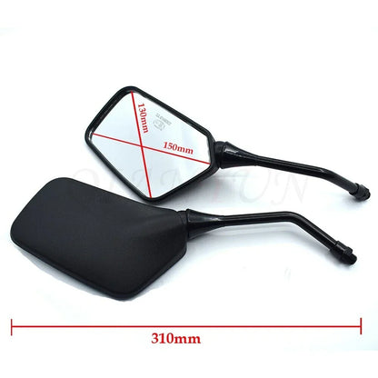 10mm Motorcycle Rearview Mirrors Black for Honda Suzuki Kawasaki
