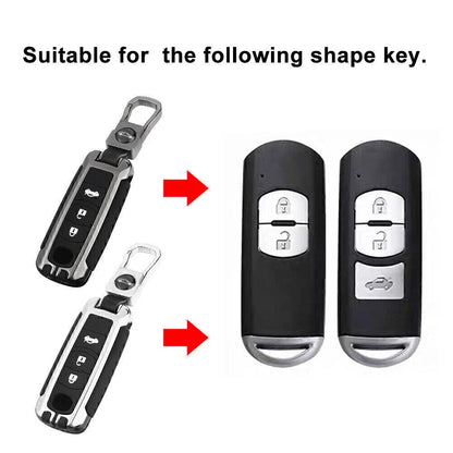 Zinc Alloy Key Fob Case Cover for Mazda3, CX-5, CX-30 (2014-2023)