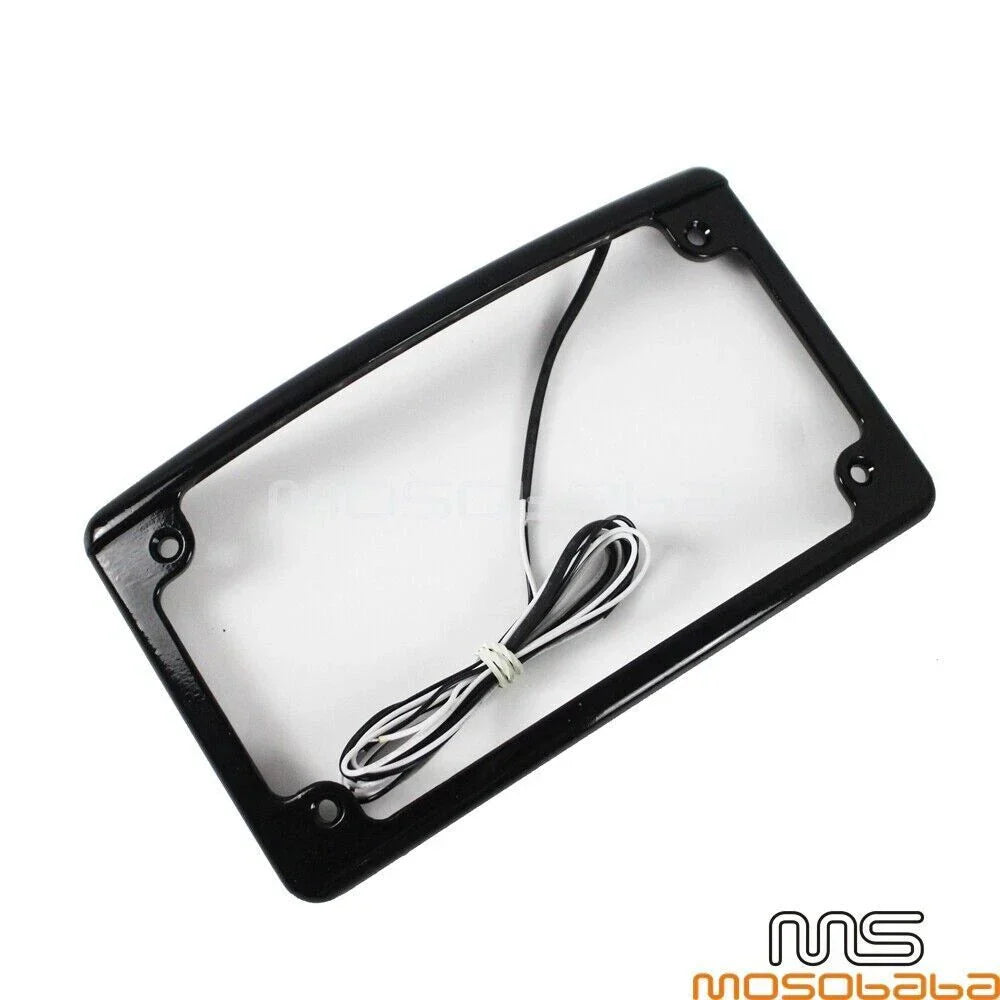 7"x4" Curved License Plate Frame w/ LED Light for Harley Touring (2009-2023)