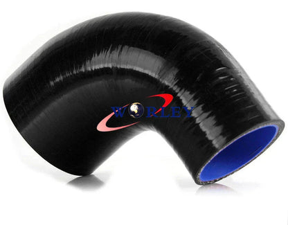 3" to 4" 90° Blue Silicone Coupler Reducer Hose