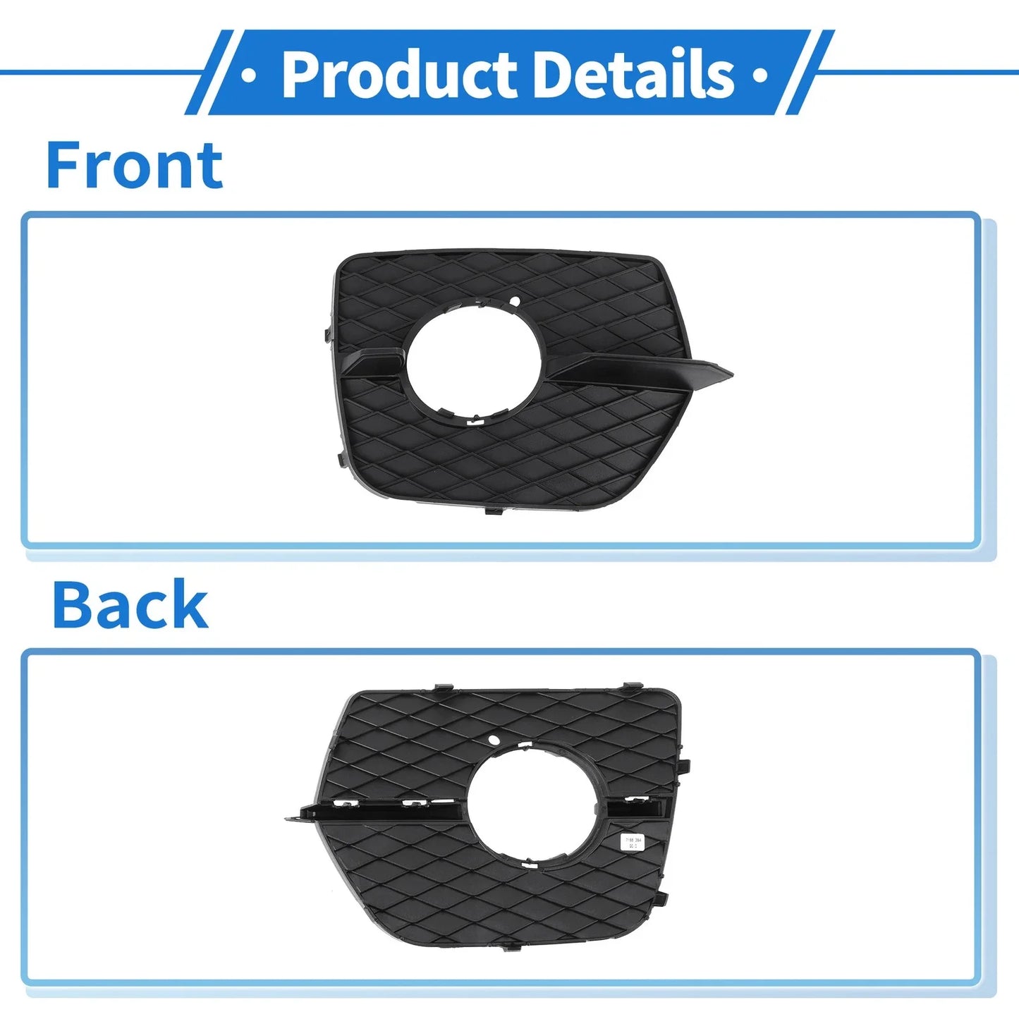Front Right Fog Light Grill 1x for BMW X6 (2008 - 2014) Black