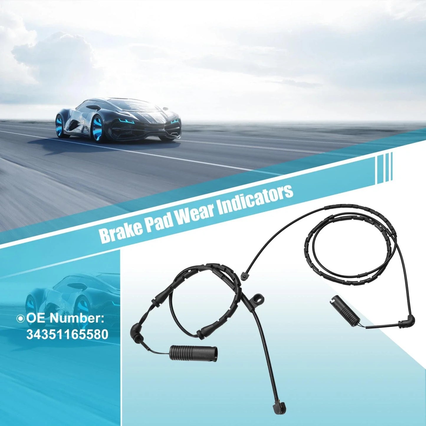 Front & Rear Brake Pad Wear Sensor for BMW 330xi 325xi 330i 330Ci