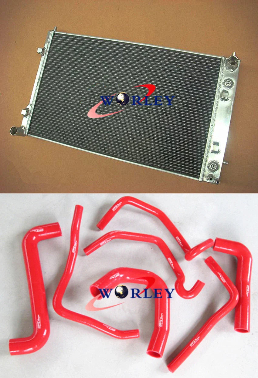 Aluminum Radiator + Blue Silicone Hose for Holden Commodore VY V8 LS1 (2002-2004)