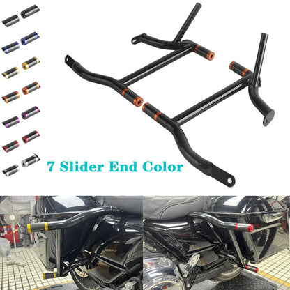 Saddlebag Guard Crash Bar w/4Pcs Sliders for Harley Street Glide (2014-2023)
