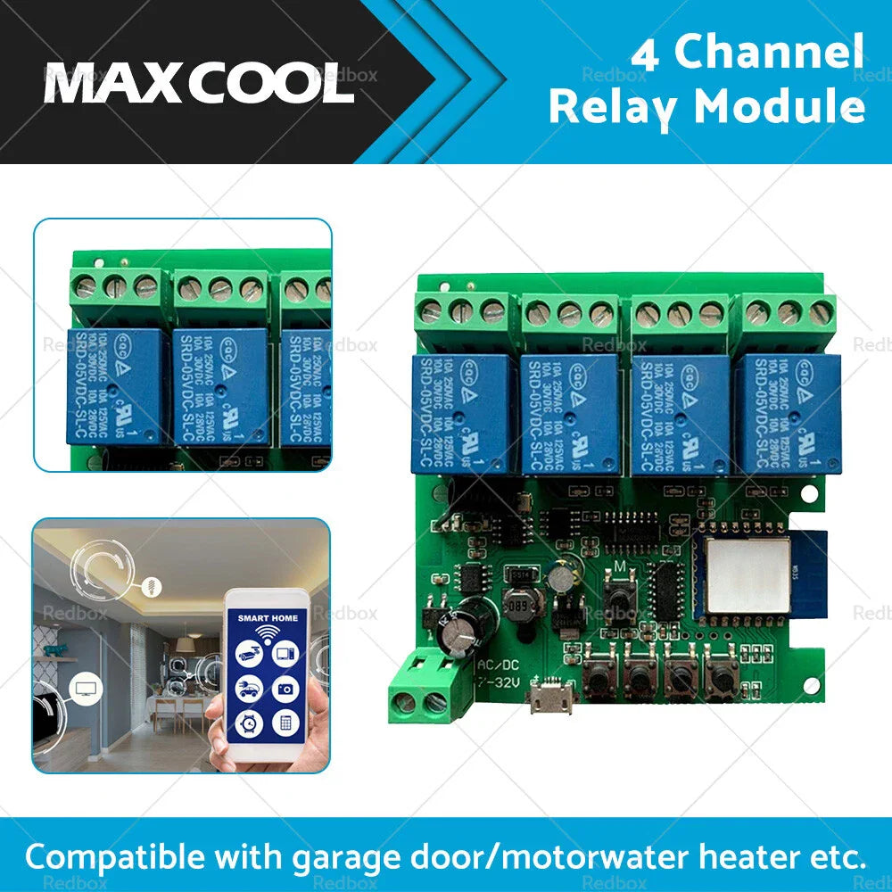 4 Channel Relay Module for WIFI Bluetooth-Compatible Development Board