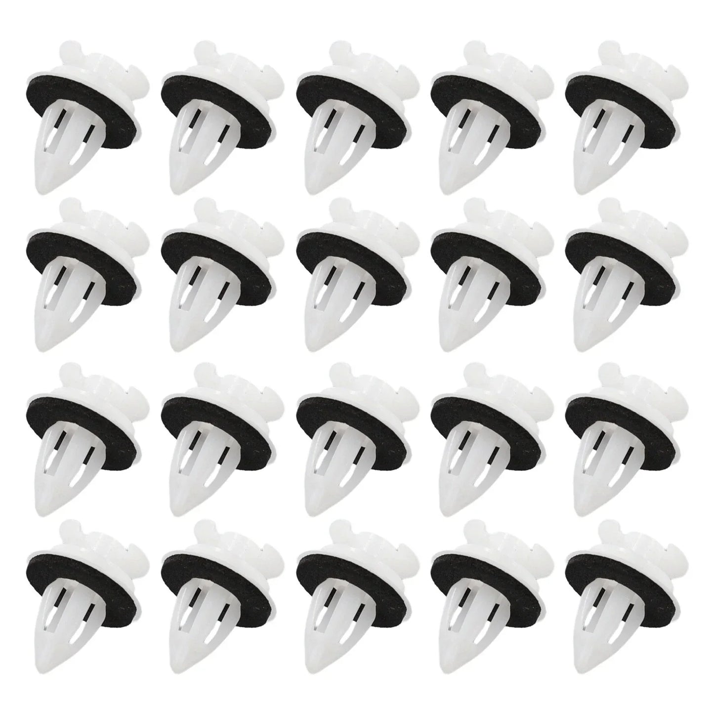 Car Clips / 20Pcs / White Panel Retainer Trim With Washers