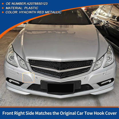 Front Car Bumper Tow Hook Cover for Mercedes-Benz E350 (2010-2014) Red