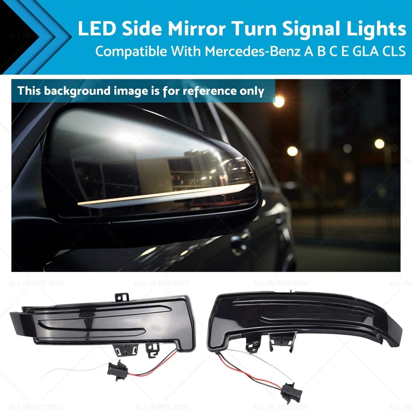 LED Side Mirror Turn Signal Lights for Mercedes-Benz A B C E GLA CLS (2013-2023)