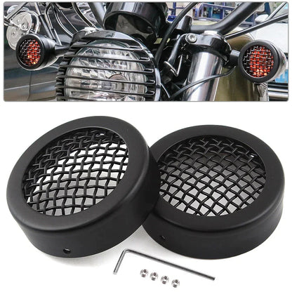 60mm Black Metal Turn Signal Lights Covers for Harley Sportster