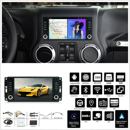 7" Car Stereo Radio GPS Navigation WIFI for Jeep Wrangler (2011-2023)