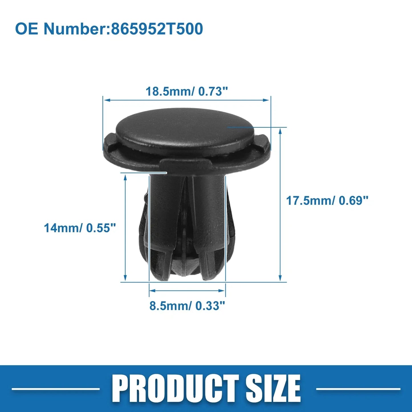 10 x Push-Type Retainer Clips for Hyundai Accent (2010-2017)