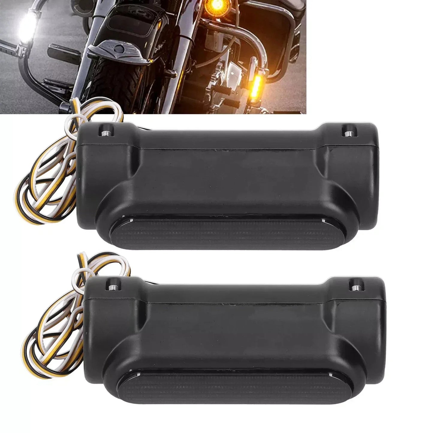 1.25in LED Light Tube Clip Lamp for Highway Crash Bar - White DRL Amber Turn