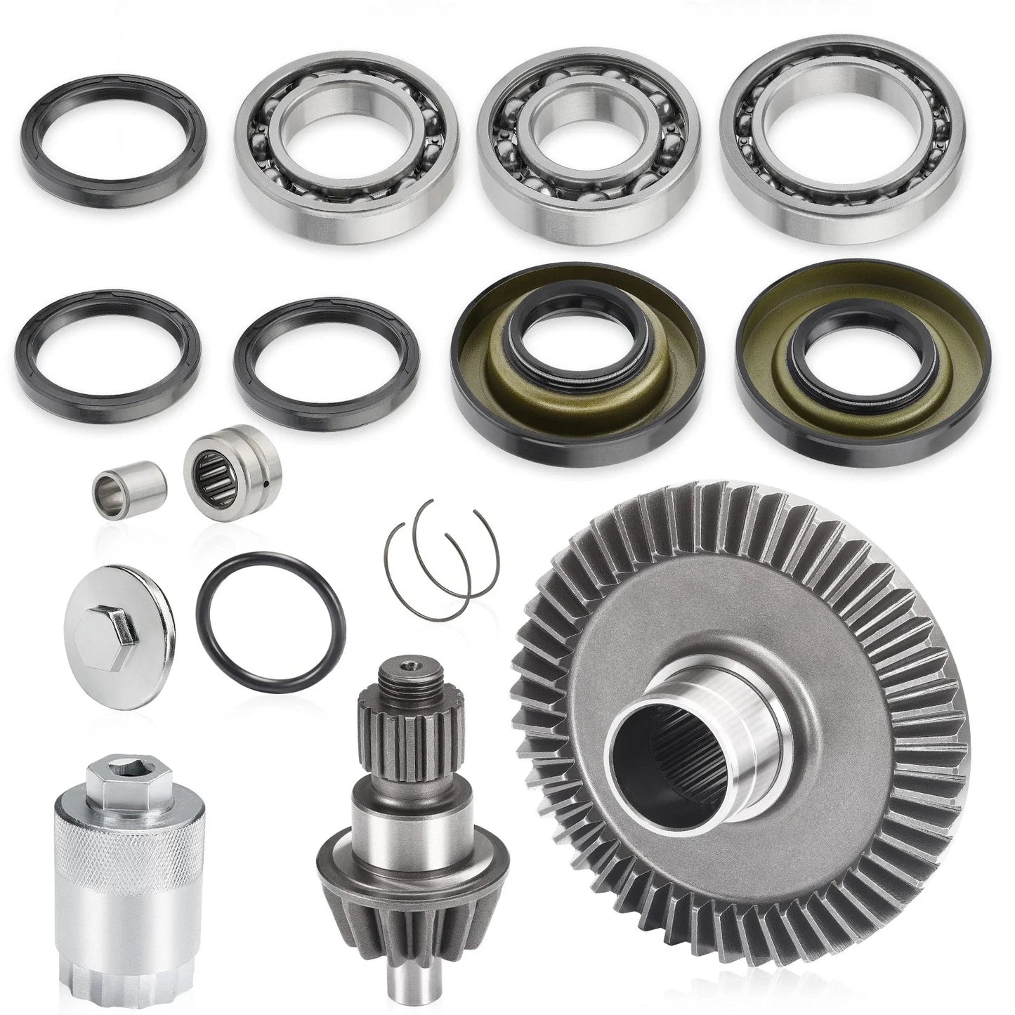 Rear Differential Rebuild Gears Kit Nut Tool for Honda Recon 250