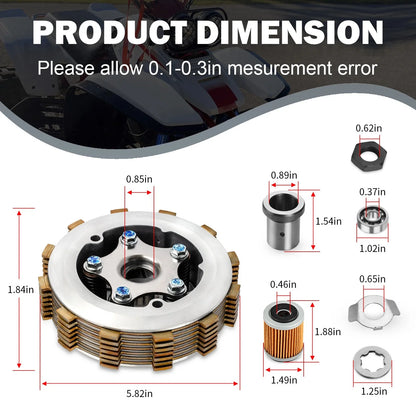Heavy Duty Clutch Assembly w/ Gasket LOCK WASHER for Yamaha Big Bear 350 (1986–1999)
