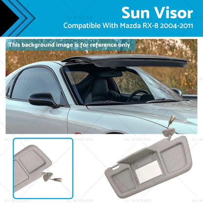 Left Side Gray Sun Visor w/ Mirror for Mazda RX-8 (2004-2011)