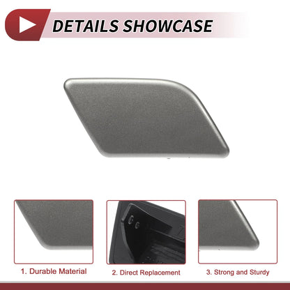 Front Left Right Washer Nozzle Cover Cap for BMW X1 Silver Tone