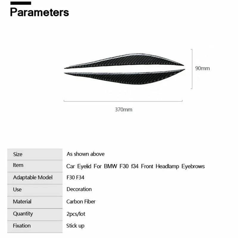 Headlight Eyebrow Trim Decor Soft Parts For 3 F36 F30 320i 325i (2013–2017)