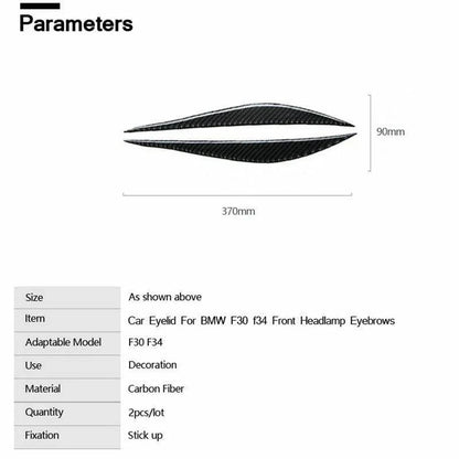 Headlight Eyebrow Trim Decor Soft Parts For 3 F36 F30 320i 325i (2013–2017)