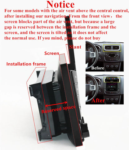 9.5" Vertical Android 10.1 Stereo Radio Player for Jeep Wrangler (2011-2023)