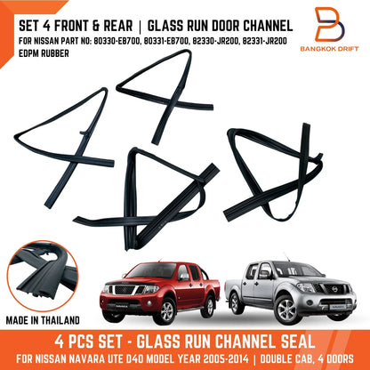 Door Window Weatherstrip Seal for Nissan Navara D40 Dual Cab Ute (2005-2014)