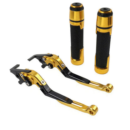 Gold Extendable Brake Clutch Lever Grip Set for Yamaha MT-15 XSR155 (2019-2023)