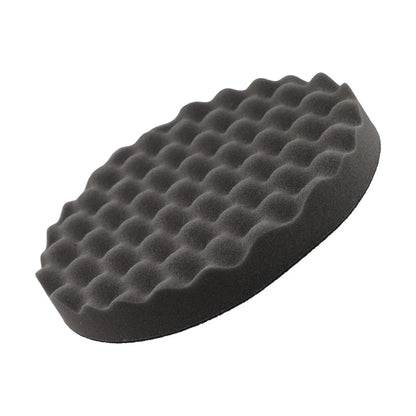 2 x Black Round Foam Compounding Polishing Pad Single Sided Flat Back