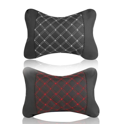 Frosted Leather Car Neck Pillow with Ergonomic Design and PP Cotton Filling