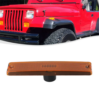 Front Bumper Side Marker Lights for 87-95 Jeep Wrangler YJ (1987-1995)