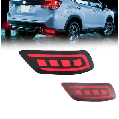 Rear Bumper Light DRL Turn Signal for 19-23 Subaru Forester Red  Left+Right